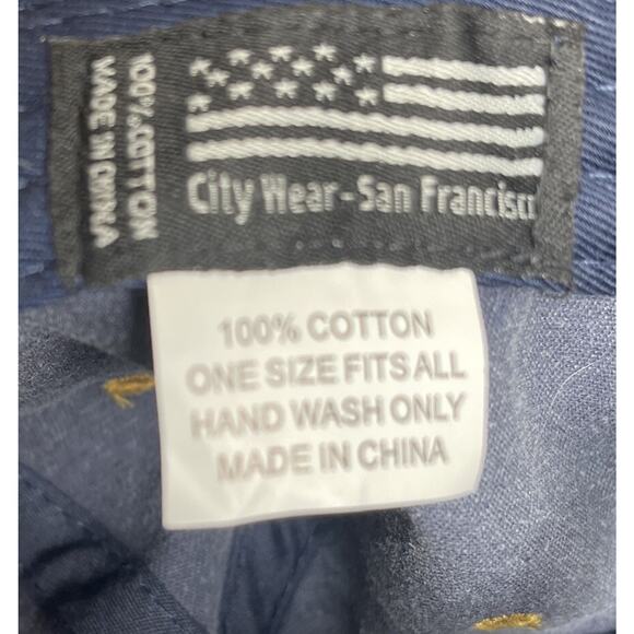 NWOT San Francisco Hat Vintage Style Baseball Cap Denim Gold Bill Dad Hat Small - Picture 9 of 9